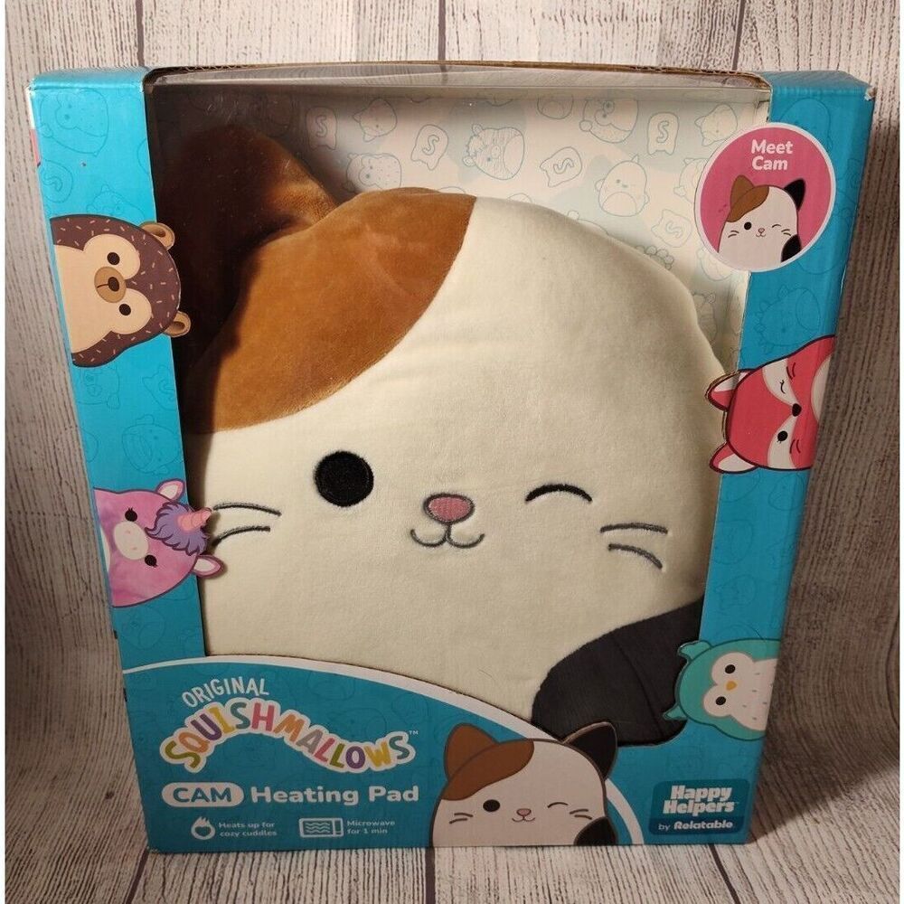 Squishmallows Cam the Cat Heating Pad 10.5x5" Soft Lavender Scented Kids Plush